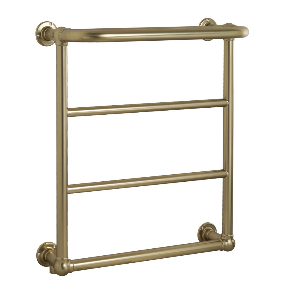 JTP Grosvenor Brushed Brass 720mm x 600mm Traditional Wall Mounted Towel Radiator Cut Out